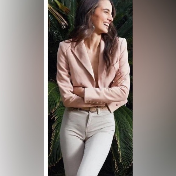 NWT $450 L'Agence Inez Linen Blend Crop Blazer Coat JacketSize 4